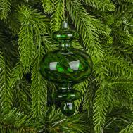 Украшение  подвесное стеклянное капля, зелёная Yancheng Shiny