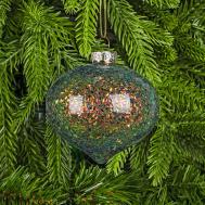 Шар стеклянный  луковица с орнаментом D8 см Yancheng Shiny