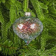 Шар стеклянный  новогодний, с орнаментом 8 см Yancheng Shiny