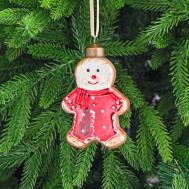 Украшение стеклянное  пряник 6,5х2,3х10 см Yancheng Shiny