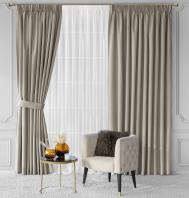Комплект штор с подхватами  Квентин бежевый 260x300 см 4 предмета Togas