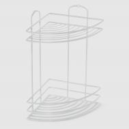 Полка в ванную угловая  2 яруса белая Teknotel