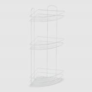 Полка в ванную угловая  3 яруса белая Teknotel