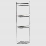 Полка в ванную угловая  4 яруса 20x20x76 см хром Teknotel