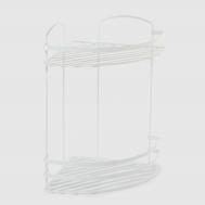 Полка в ванную угловая  2 яруса 24x24x37 см белая Teknotel
