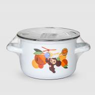 Кастрюля  Чебурашка Путешествие эмалированная 1,5 л HITT