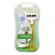 Бритва женская  1 бритва и 2 сменные кассеты Topbeauty Paris