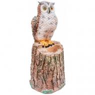 Фигура садовая  сова на пне 26х23х60 см Полиформ