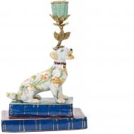Подсвечник  собачка смотрит вправо 17х11х26 см (F1349EH/1/H0036E) ГЛАСАР