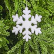 Снежинка подвесная  белая 15x1,5x15 см James arts