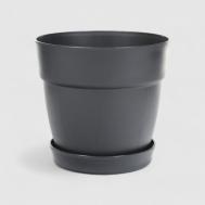 Горшок  Manolya с поддоном 17 см антрацит Polimod