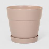 Горшок  Manolya с поддоном 20 см кремовый Polimod