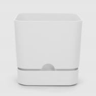 Горшок с поддоном  Begonya квадратный белый 16x16 см Polimod