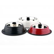 Миска для животных  белая металлическая 21х48 cм, 700 мл Foxie