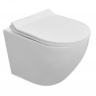 Унитаз подвесной  EIS безободковый с сиденьем микролифт, белый CULTO