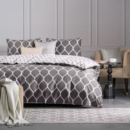 Комплект постельного белья  Харди Двуспальный евро серый PRIME PRIVE