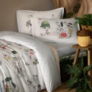 Простыня на резинке  Пикколо бело-зеленый 120x200 см Togas Kids