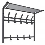 Вешалка с полкой  Торонто 22 двухъярусная графитовая ЗМИ