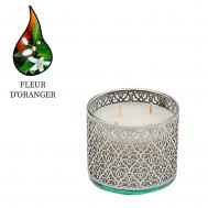 Аромасвеча  Arabesque Fleur d’orange серебро 1050 г Nour Bougie