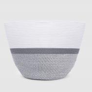 Корзина для белья  белая с серым 33х33х36 см Yikai