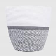 Корзина для белья  белая с серым 40х40х50 см Yikai