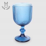 Бокал для вина  на ножке синий 320 мл White Rabbit