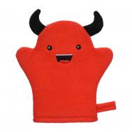 Мочалка варежка для нежной и чувствительной кожи  чертёнок 19х18 см Банные Штучки