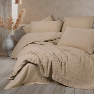 Комплект постельного белья   liny бежевый Двуспальный 8680108075302 Cotton box