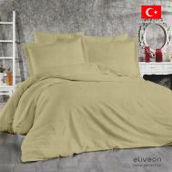 Комплект постельного белья  полуторный linen хлопок/лён зеленый Eliveon