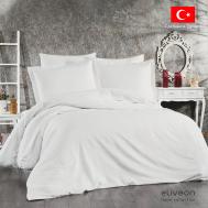 Комплект постельного белья  полуторный linen хлопок/лён белый Eliveon