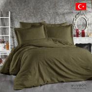 Комплект постельного белья  Евро хлопок зеленый Eliveon