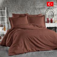 Комплект постельного белья  Евро хлопок коричневый Eliveon