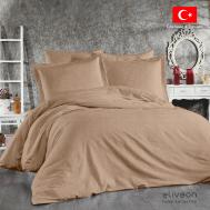Комплект постельного белья  Евро хлопок светло-коричневый Eliveon