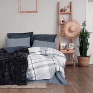 Комплект постельного белья  smooth siyah Двуспальный + плед 180х220 см Cotton box