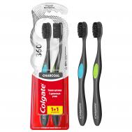 Щётка зубная  360° с древесным углём средней жёсткости 2 шт COLGATE