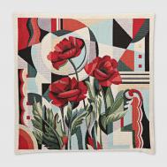 Наволочка  44х44 см кремово-бордовый (7705-45) EUROTEX