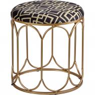 Пуф  чёрный с золотом 40х40х45 см ГЛАСАР