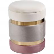 Пуф  с крышкой серо-бежевый с розовым 36х36х44 см ГЛАСАР