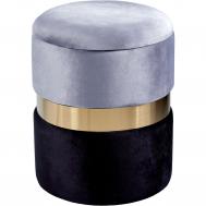 Пуф  с крышкой чёрный с серым 31х31х39 см ГЛАСАР