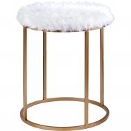 Пуф  с белым мехом 35х35х40 см ГЛАСАР