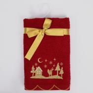 Полотенце  X-mas town красный 40х70 см Erteks