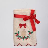Полотенце  X-mas омела бежевый 40х70 см Erteks