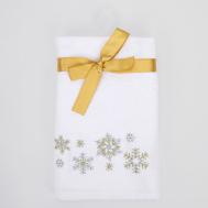 Полотенце  X-mas снежинки белый 40х70 см Erteks