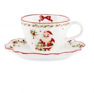 Пара чайная  Рождественский винтаж фарфоровый Decor de table
