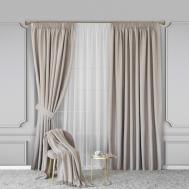 Комплект штор с подхватами  Флио коричневые 260x300 см -2, подхваты-2, 4 пр. Togas
