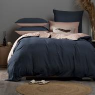 Комплект постельного белья  Юко темно-синий/розовый двуспальный Sleepix