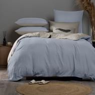 Комплект постельного белья  Юко голубой/серый двуспальный евро Sleepix