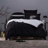 Комплект постельного белья  Юко черный/белый семейный Sleepix