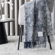 Плед  Филомена серый/синий 140х200+10х2 см Estia