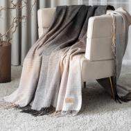 Плед  Андерс бежевый/коричневый 150х200+10х2 см PRIME PRIVE